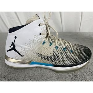 Nike‎ Air Jordan Shoe Men Size 11.5 Black Turquoise White Basketball High Top